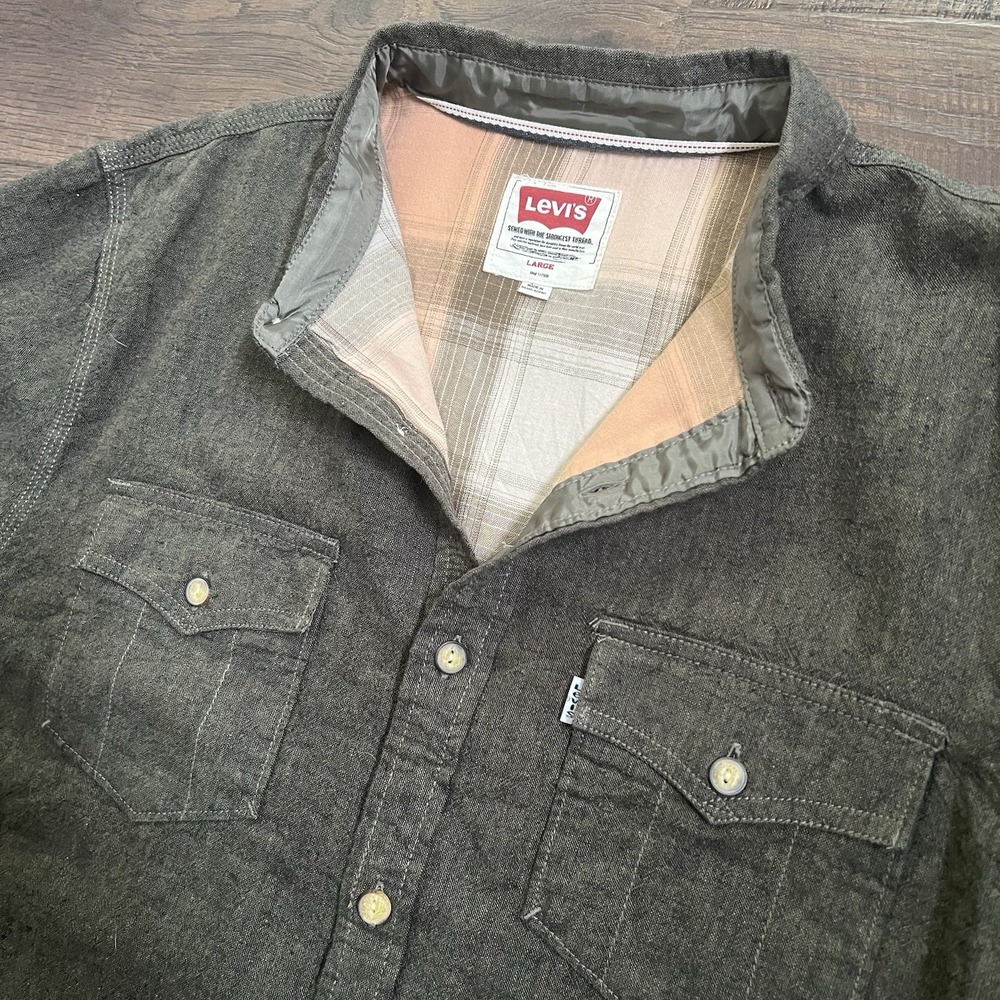 Levi's Olive Green Casual Button-Down Shirt